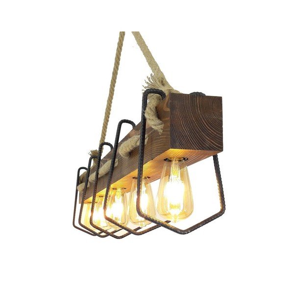 Lampa wisząca z drewna sosnowego Jason-image-1