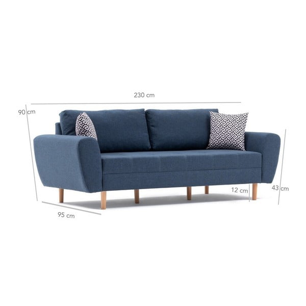 Ciemnoniebieska sofa 3-osobowa Igor-image-2