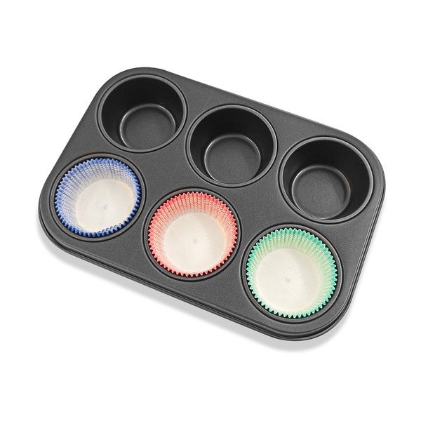 Zestaw stalowej formy na 12 muffinów i 30 papierowych papilotek Guardini-image-3