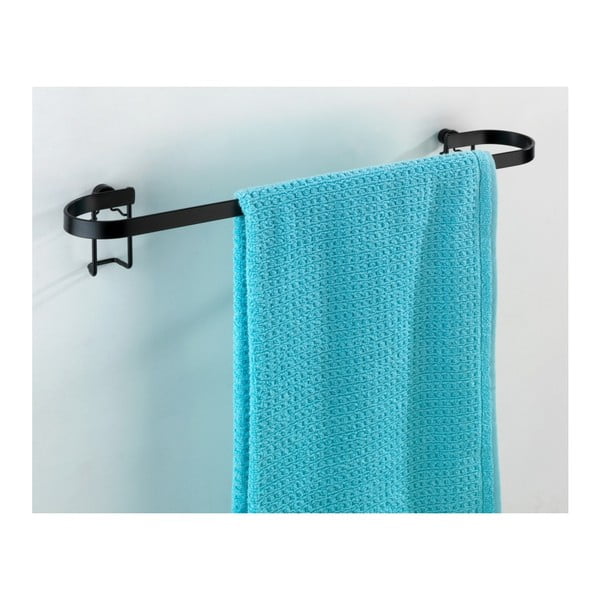 Czarny ścienny wieszak na ręczniki Wenko Classic Plus-image-4