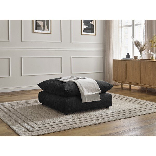 Czarny podnóżek z tkaniny szenilowej Neil – Bobochic Paris-image-4