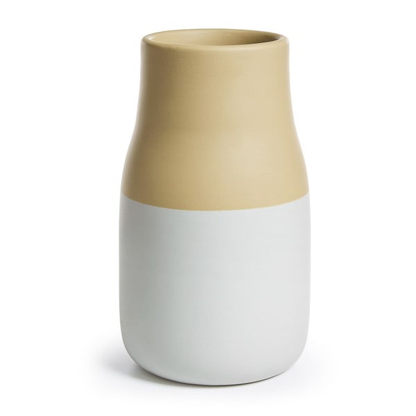 Żółto-biały wazon ceramiczny La Forma Novi