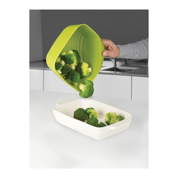 Duży zielony durszlak sześciokątny Joseph Joseph Square Colander-image-2