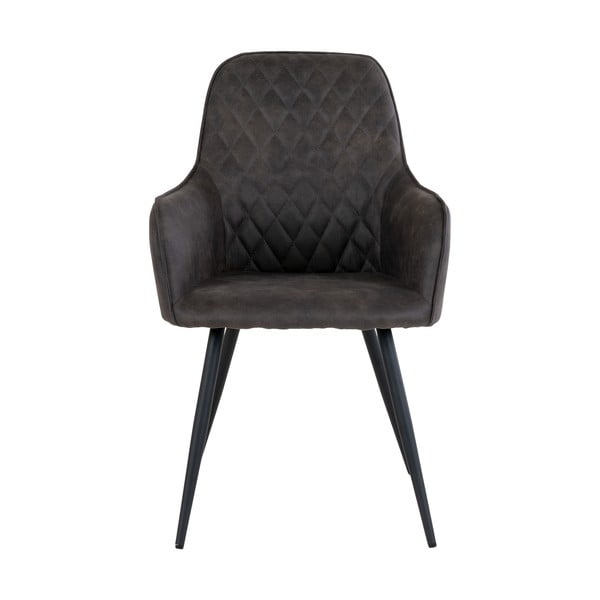 Ciemnoszare tapicerowane fotele jadalniane zestaw 2 szt. Harbo – House Nordic-image-1