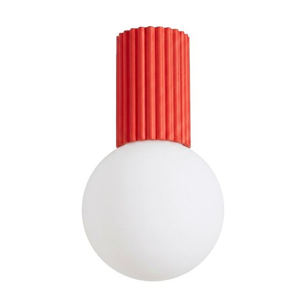 Czerwona lampa sufitowa z opalowego szkła ø 12 cm Orbital – Sollux