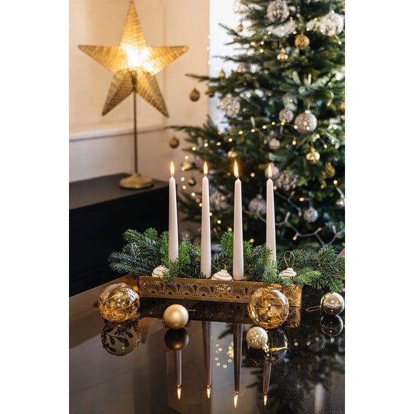 Zestaw 3 białych ceramicznych bombek z detalami w kolorze złota Kähler Design Omaggio-image-1