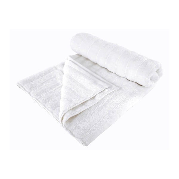 Biały ręcznik kąpielowy z czesanej bawełny Pierre, 90x150 cm