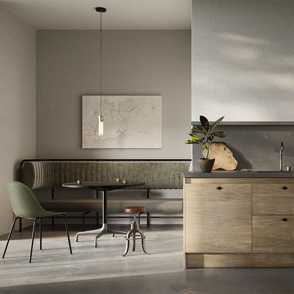 Szara lampa wisząca ze ściemniaczem ø 6 cm Basalt – tala-image-3