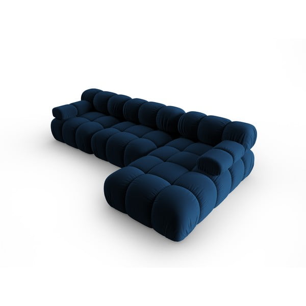 Niebieska aksamitna sofa 285 cm Bellis – Micadoni Home-image-4