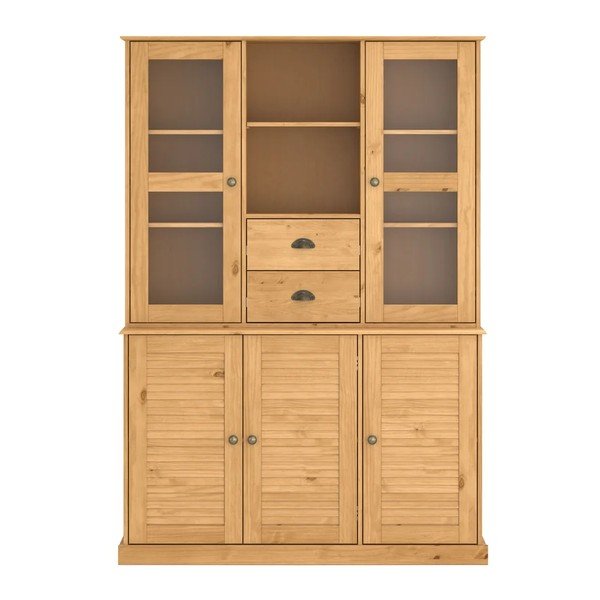 Kredens z litego drewna sosnowego w jasnym naturalnym kolorze 127x180x38 cm Edith – Støraa