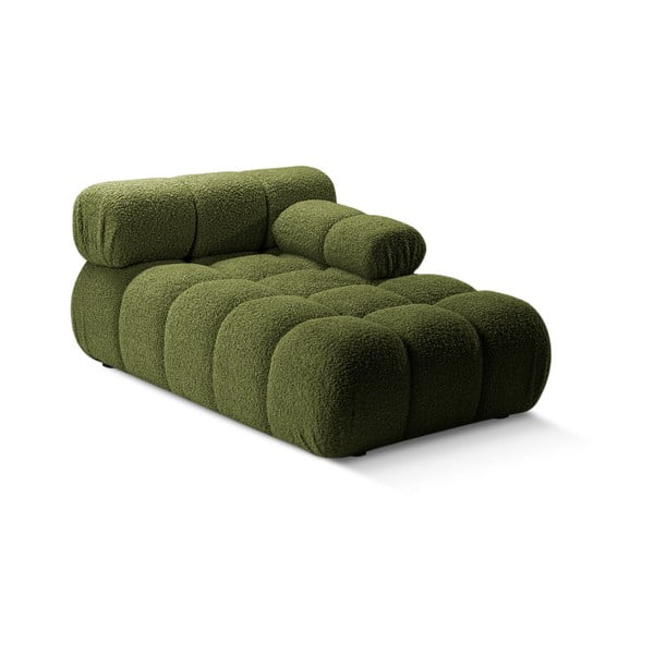 Zielony moduł sofy z materiału bouclé (prawostronny) Bellis – Micadoni Home-image-3