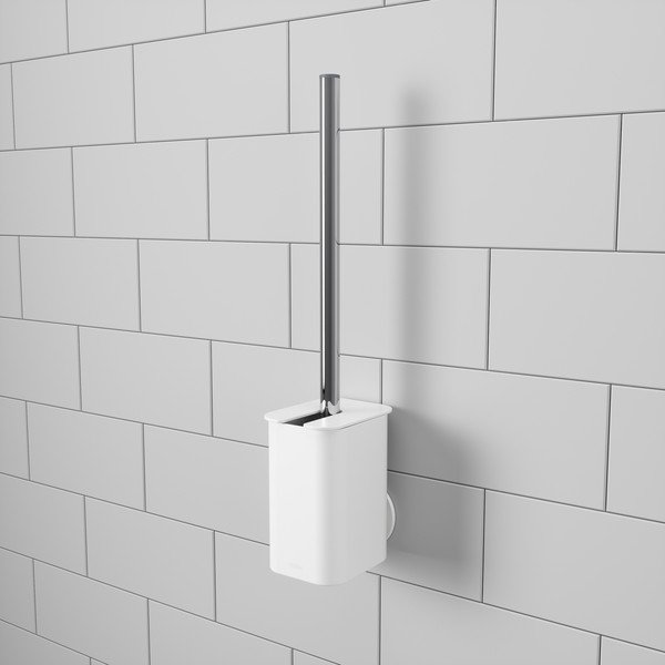 Biała samoprzylepna plastikowa szczotka do WC Flex – Umbra-image-1