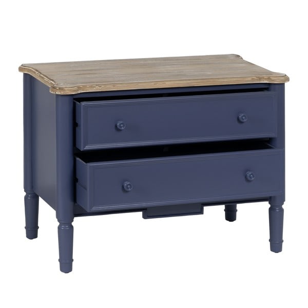Niebieska niska komoda z litego drewna jodłowego 80x60 cm – Ixia-image-2
