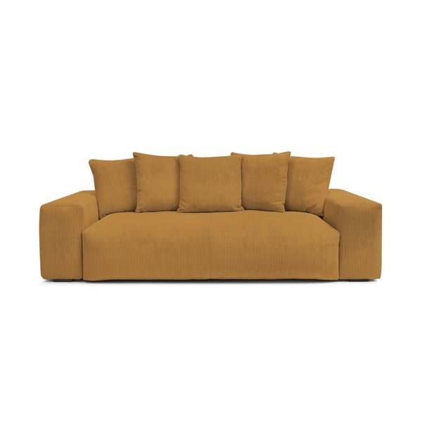 Musztardowa sztruksowa sofa 280 cm Voltaire – Bobochic Paris