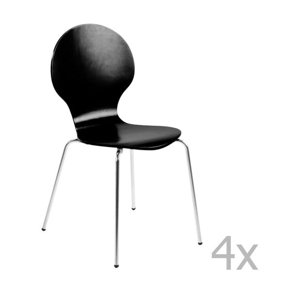 Zestaw 4 czarnych krzeseł Actona Marcus Dining Chair