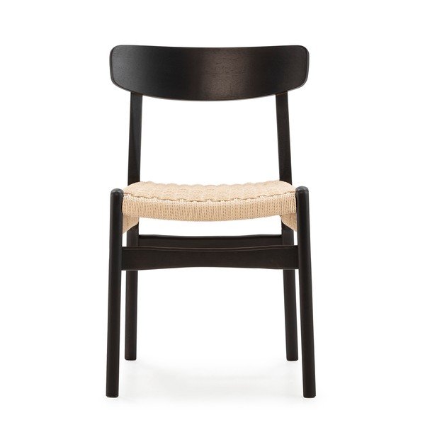 Czarne krzesła zestaw 2 szt. z litego drewna kauczukowego Biel – MOME-image-3