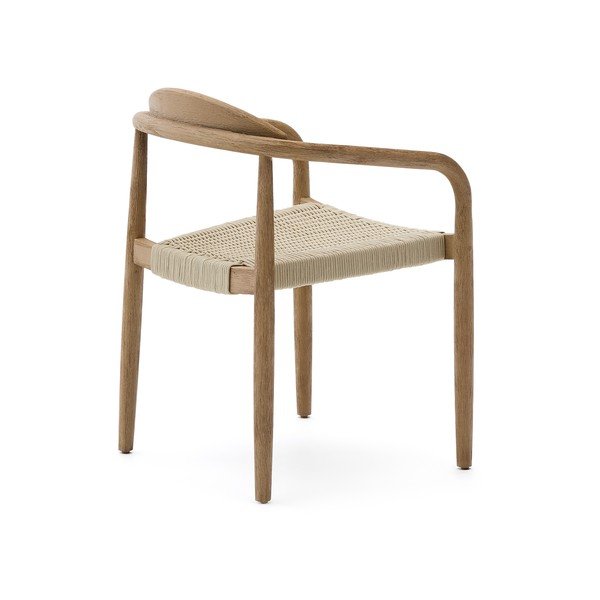 Beżowo-naturalny drewniany fotel jadalniany Nina – Kave Home-image-4