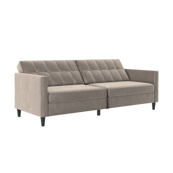 Beżowa aksamitna sofa 203 cm Hartford – Støraa-image-1