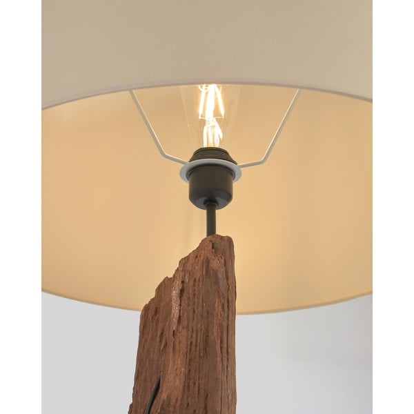 Biało-brązowa lampa stojąca z tekstylnym kloszem (wysokość 175 cm) Powell – Kave Home-image-2
