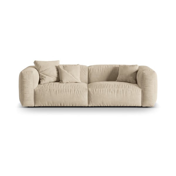 Beżowa aksamitna sofa modułowa 240 cm Martina – Micadoni