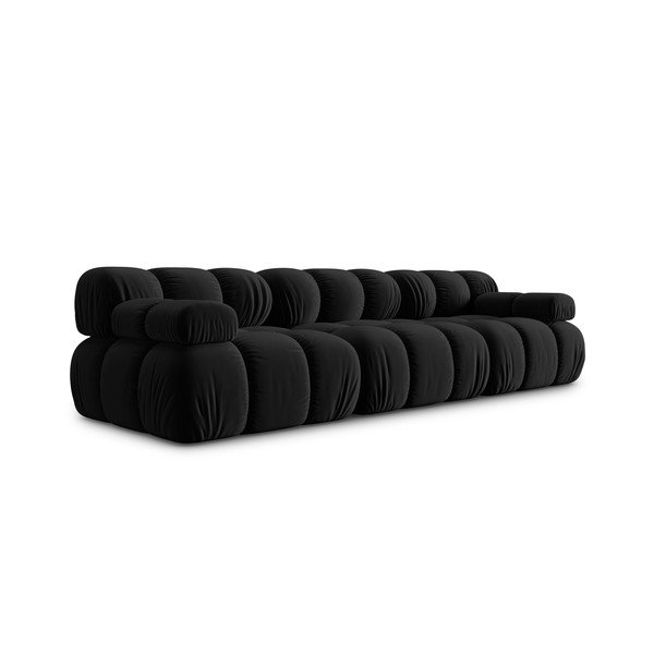 Czarna aksamitna sofa 282 cm Bellis – Micadoni Home-image-3