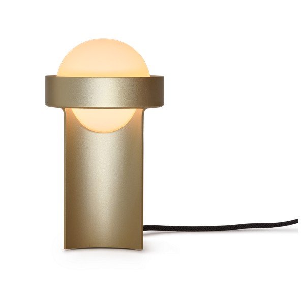 Lampa stołowa w kolorze złota ze ściemniaczem i szklanym kloszem (wysokość 22 cm) Loop – tala