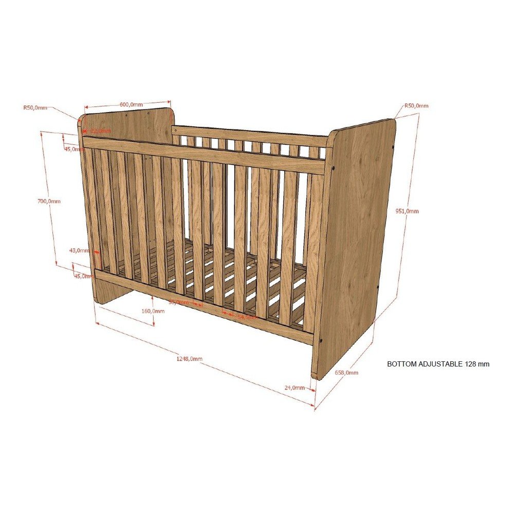 Łóżeczko 60x120 cm Sam – Vipack (zdjęcie 6)