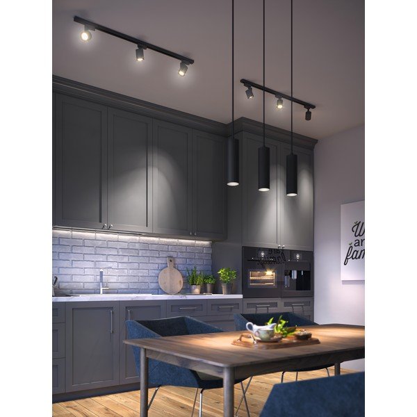 Czarna lampa wisząca z metalowym kloszem Tresos II – GTV-image-1