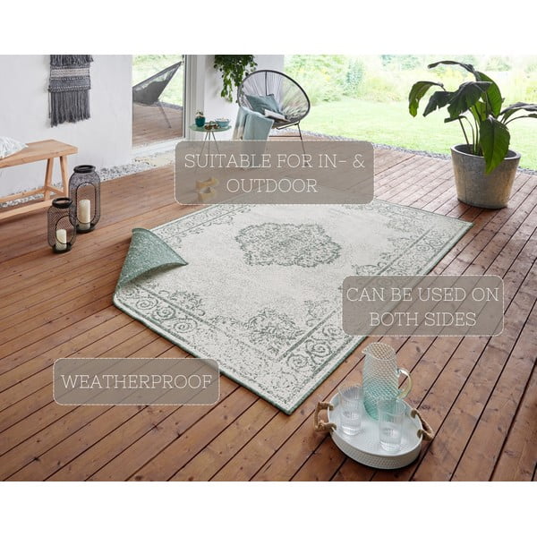 Zielono-kremowy dywan odpowiedni na zewnątrz NORTHRUGS Cebu, 80x150 cm-image-4