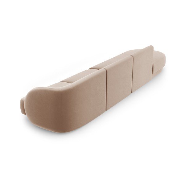 Beżowa aksamitna sofa 302 cm Miley – Micadoni Home-image-4