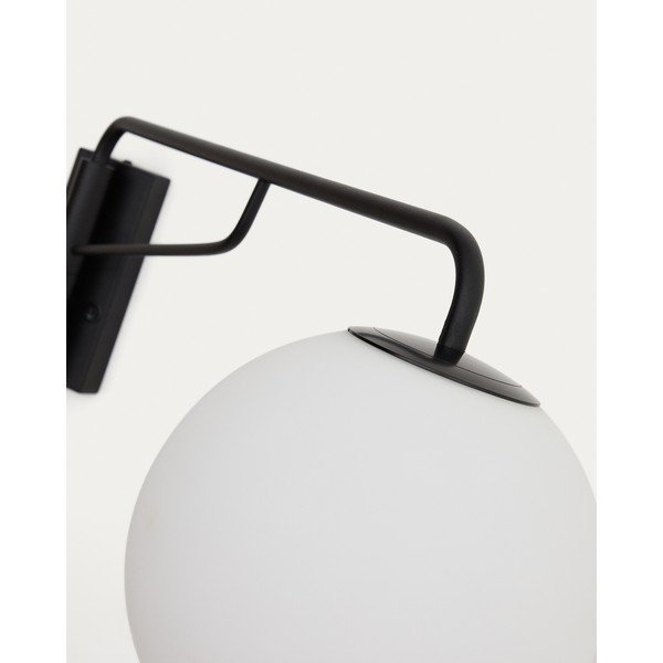 Biało-czarny kinkiet ø 20 cm Eilo – Kave Home-image-4