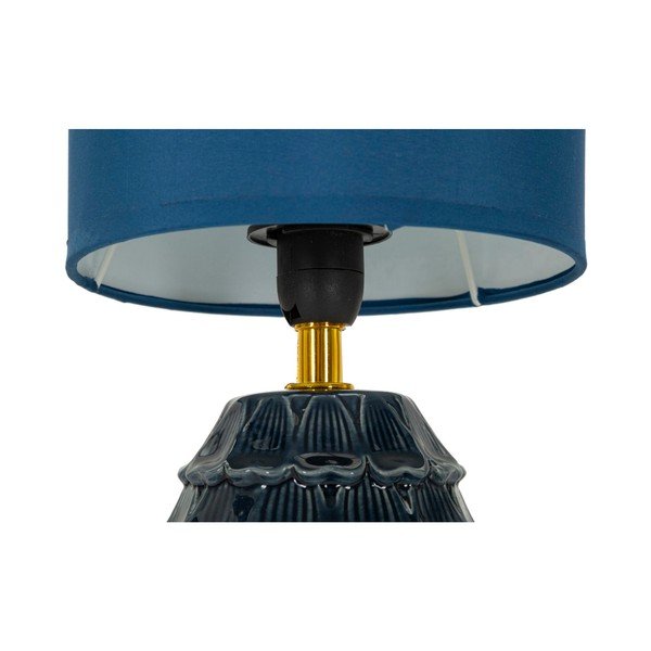 Niebieska lampa stołowa ceramiczna z tekstylnym kloszem (wysokość 30,5 cm) Pigny – Mauro Ferretti-image-4
