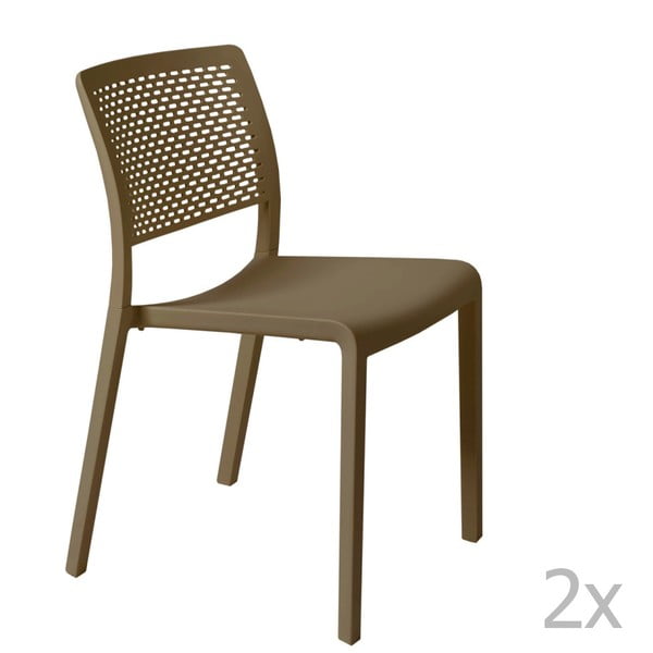 Zestaw 2 brązowych krzeseł ogrodowych Resol Trama