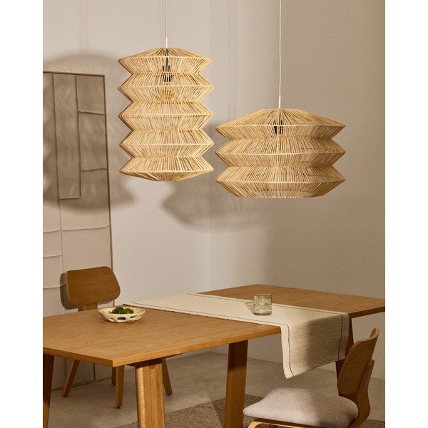 Lampa wisząca w naturalnym kolorze z rattanowym kloszem Dakit – Kave Home-image-1