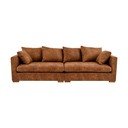 Koniakowa sofa z imitacji skóry 266 cm Hamburg – Scandic