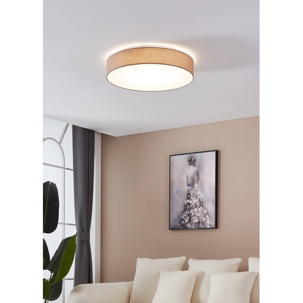 Brązowa lampa sufitowa LED z tekstylnym kloszem ROMAO 3 – EGLO-image-1