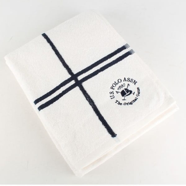 Ręcznik S Polo Bath Towel White and Navy, 70x140 cm