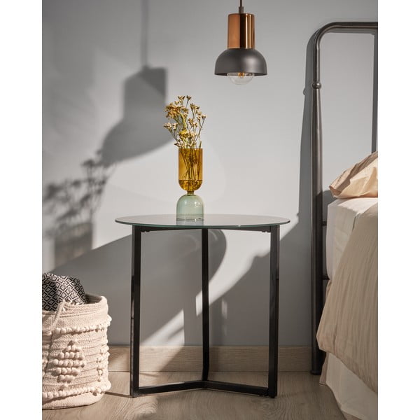 Czarny stolik Kave Home Marae, ⌀ 50 cm-image-2