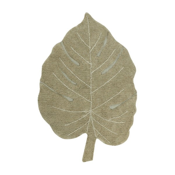 Bawełniany dywan dziecięcy w kolorze khaki tkany ręcznie odpowiedni do prania 120x180 cm Monstera Olive – Lorena Canals