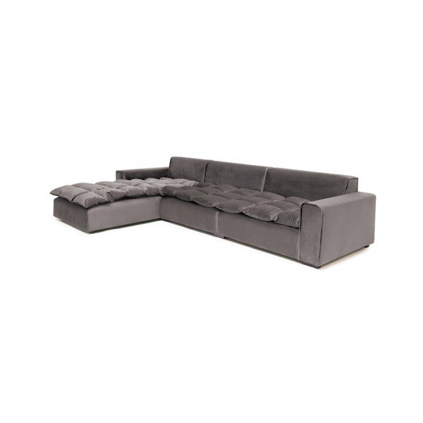 Szara lewostronna 3-osobowa sofa narożna Vivonita Cloud Silver-image-1