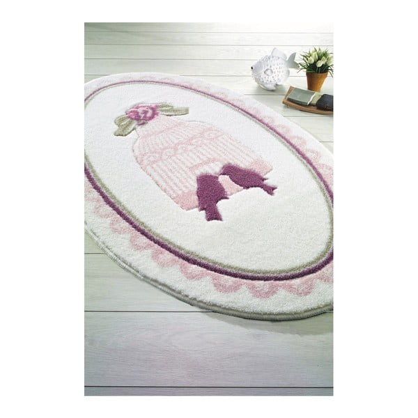 Różowy dywanik łazienkowy Confetti Bathmats Birdcage, 66x107 cm