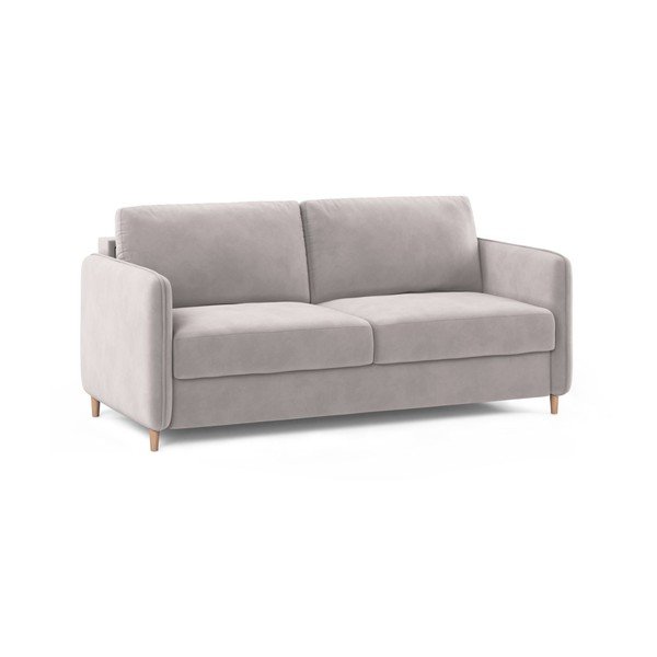 Jasnoróżowa aksamitna sofa do spania 184 cm – Micadoni -image-2
