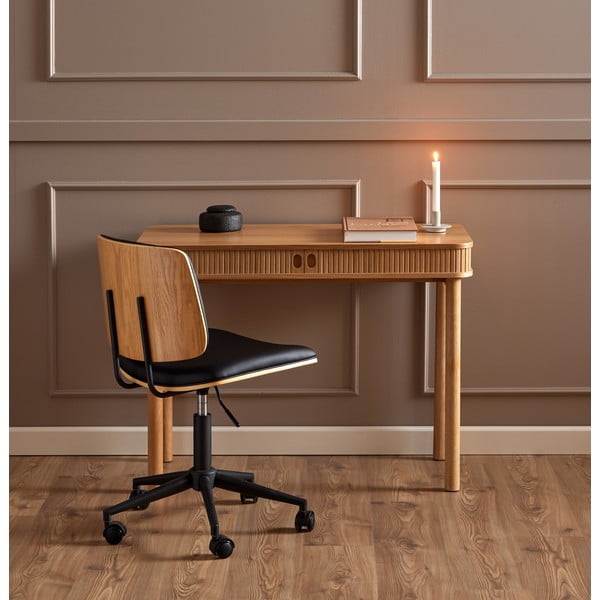 Czarne krzesło biurowe z imitacji skóry Owen – Actona-image-1