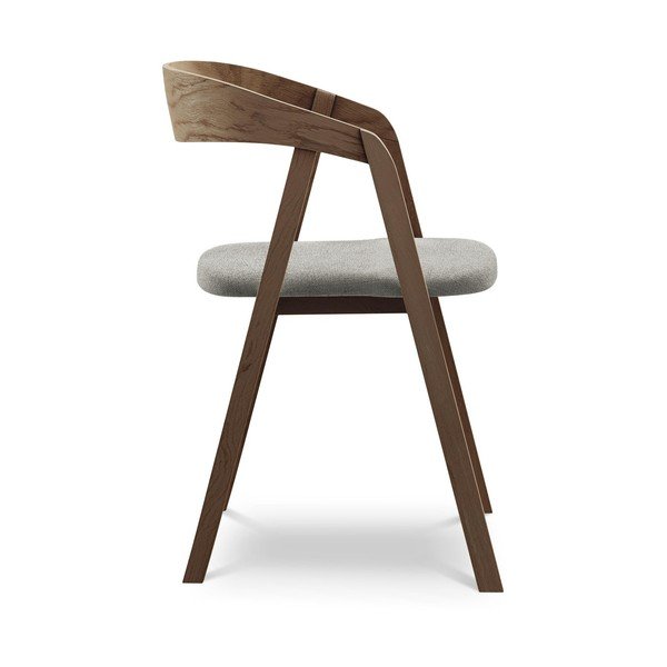 Jasnoszary fotel jadalniany z litego drewna Erika – Makamii-image-2