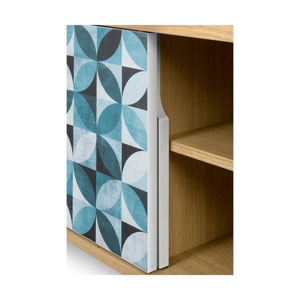 Mała szafka pod TV z dębowego drewna z metalowymi nóżkami TemaHome Dann Morocco-image-4