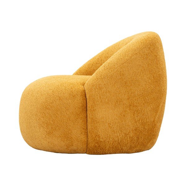 Musztardowy fotel z materiału bouclé Ginerva – Mauro Ferretti-image-4