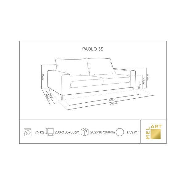 Beżowa sofa 3-osobowa Kooko Home Cancan-image-1