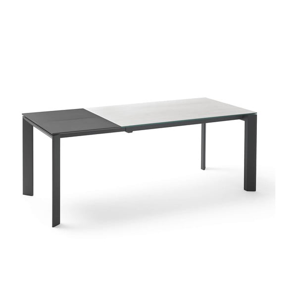 Szaro-czarny stół rozkładany do jadalni sømcasa Lisa Snow, dł. 140/200 cm