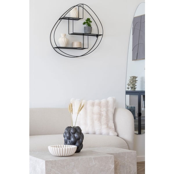 Czarna wielopoziomowa metalowa półka 60 cm Wrexham – House Nordic-image-1