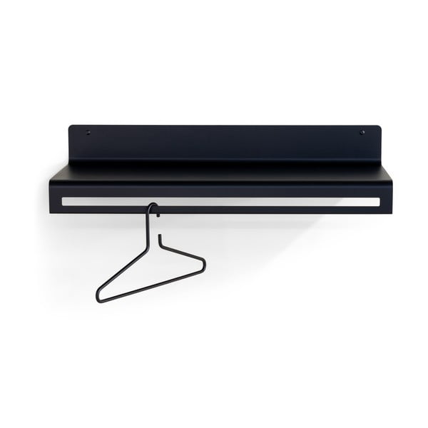 Czarny metalowy wieszak ścienny z półką 78 cm Sway – Spinder Design-image-4